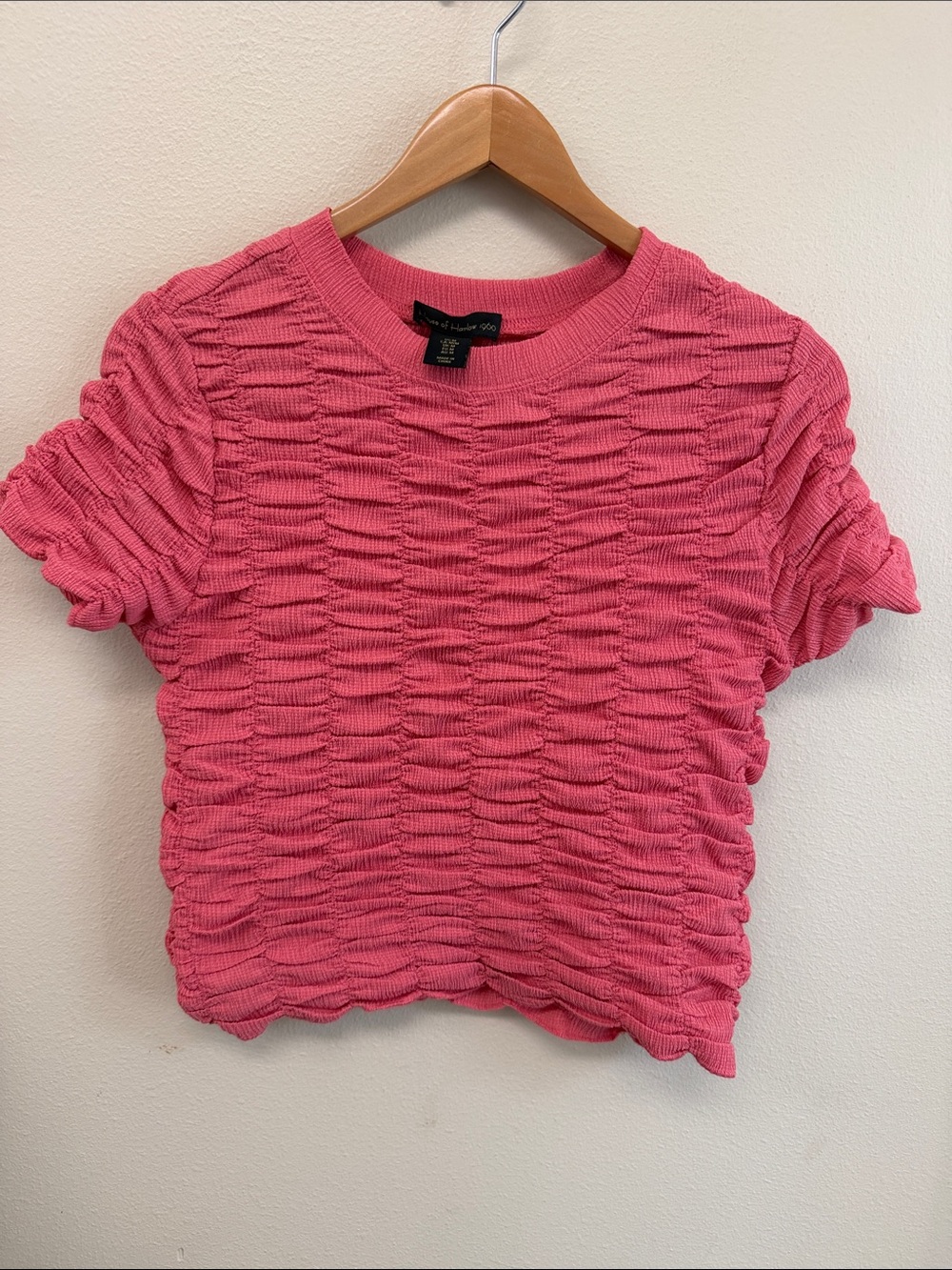 House of Harlow 1960 Pink Textured Short Sleeve Tee SzM